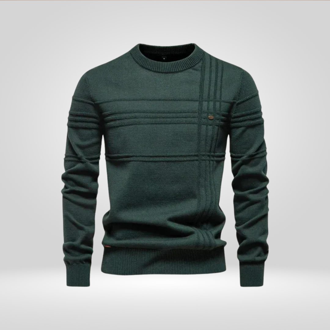 Πλεκτό Πουλόβερ για Άνδρες – Slim Fit Πουλόβερ από Αναπνεύσιμο Μείγμα Βαμβακιού