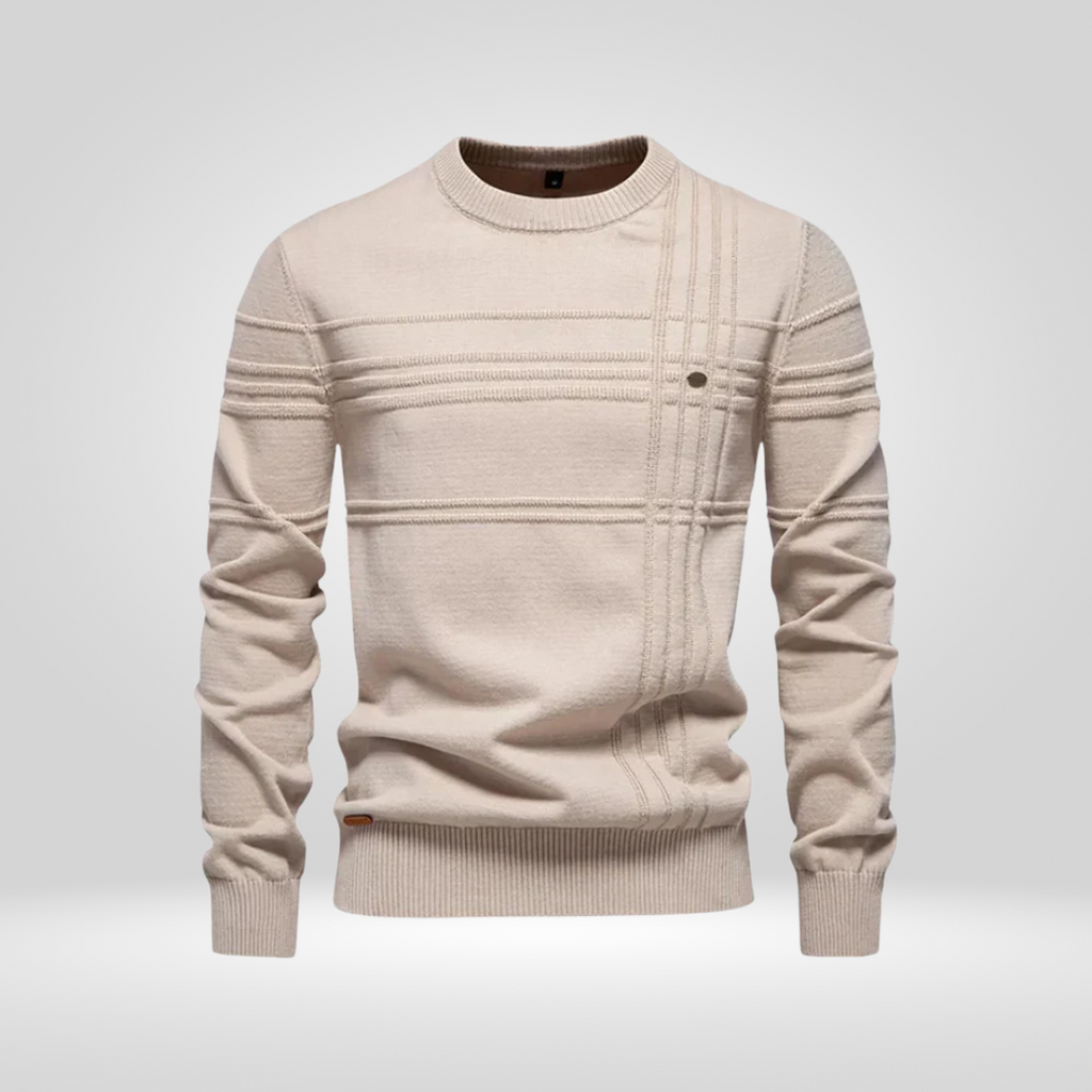 Πλεκτό Πουλόβερ για Άνδρες – Slim Fit Πουλόβερ από Αναπνεύσιμο Μείγμα Βαμβακιού