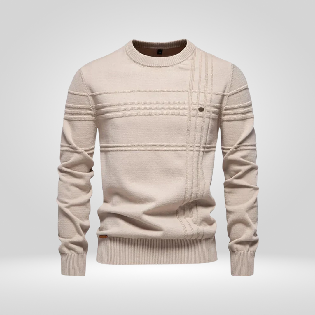 Πλεκτό Πουλόβερ για Άνδρες – Slim Fit Πουλόβερ από Αναπνεύσιμο Μείγμα Βαμβακιού