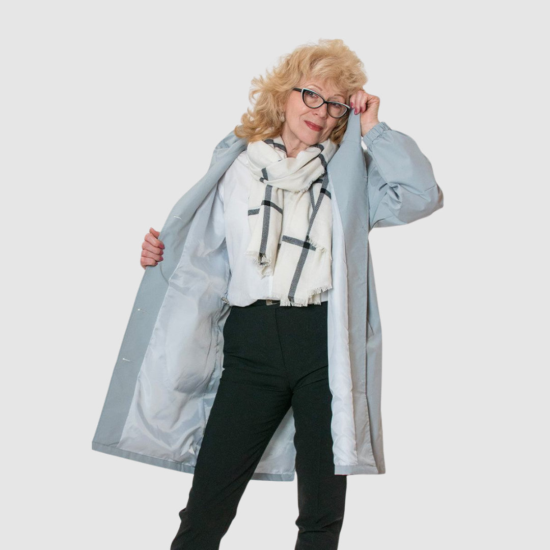 Magdalena | Oversize-παλτό με κουκούλα σε ανοιχτό μπλε
