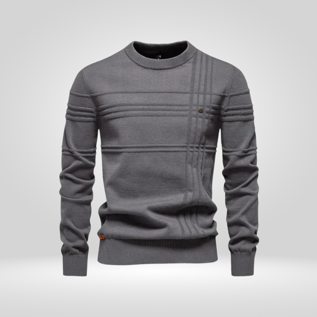 Πλεκτό Πουλόβερ για Άνδρες – Slim Fit Πουλόβερ από Αναπνεύσιμο Μείγμα Βαμβακιού
