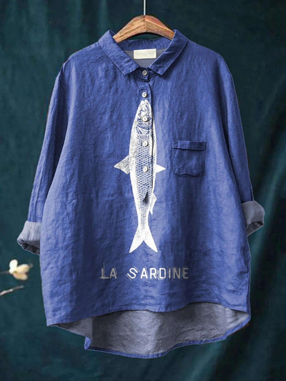 Ρόζ | Άνετο T-Shirt με εκτύπωση σαρδέλας