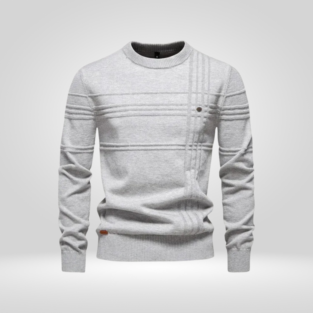 Πλεκτό Πουλόβερ για Άνδρες – Slim Fit Πουλόβερ από Αναπνεύσιμο Μείγμα Βαμβακιού