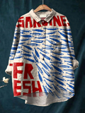 Paula | Άνετο γυναικείο T-Shirt με vintage τέχνη ψαριών