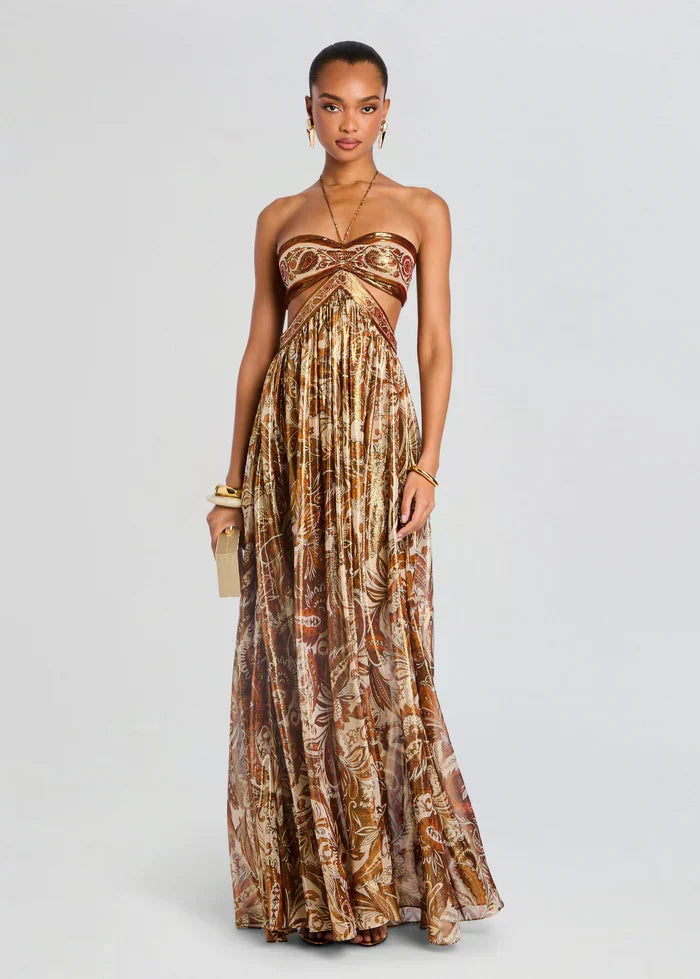 Jutta | Μακρύ φόρεμα με σχέδιο Paisley
