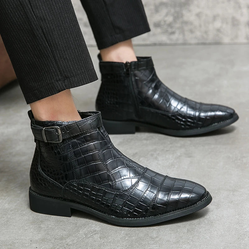 Ivo™ Πολυτελή Μποτάκια Croco-Patron για Άνδρες