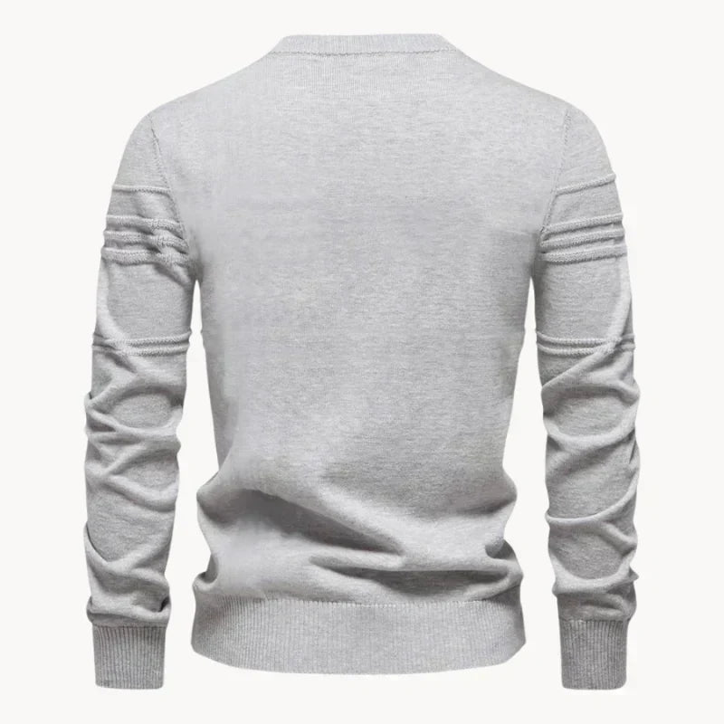 Πλεκτό Πουλόβερ για Άνδρες – Slim Fit Πουλόβερ από Αναπνεύσιμο Μείγμα Βαμβακιού