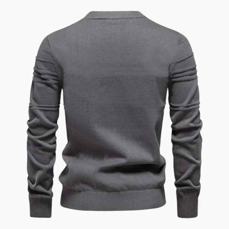 Πλεκτό Πουλόβερ για Άνδρες – Slim Fit Πουλόβερ από Αναπνεύσιμο Μείγμα Βαμβακιού
