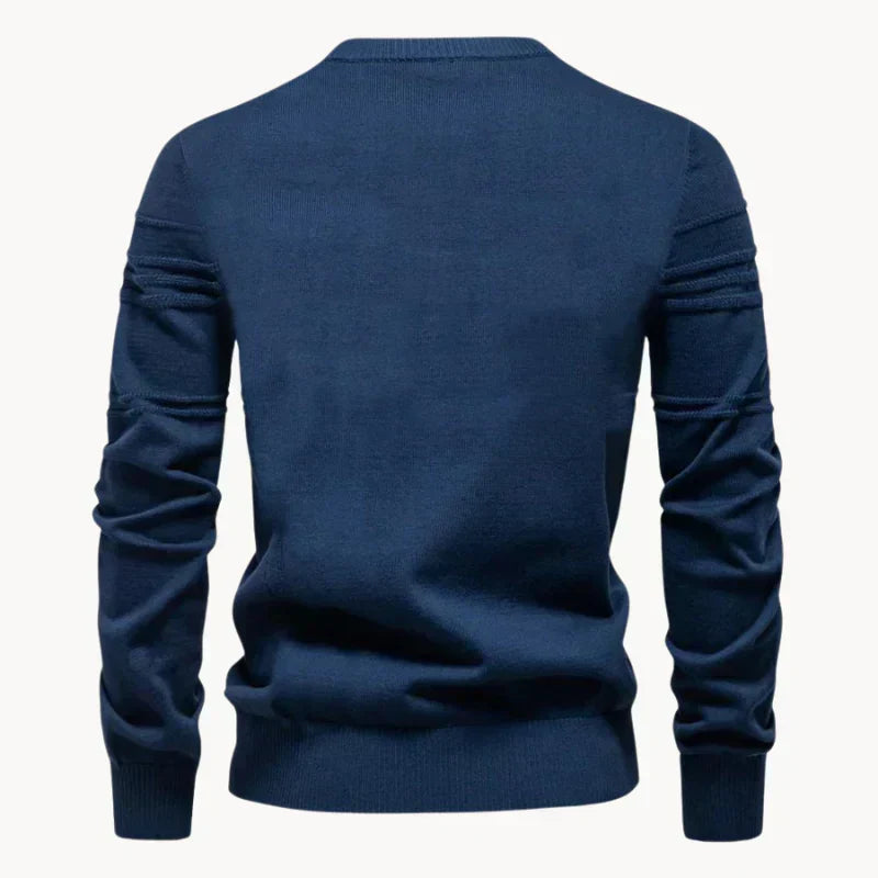 Πλεκτό Πουλόβερ για Άνδρες – Slim Fit Πουλόβερ από Αναπνεύσιμο Μείγμα Βαμβακιού