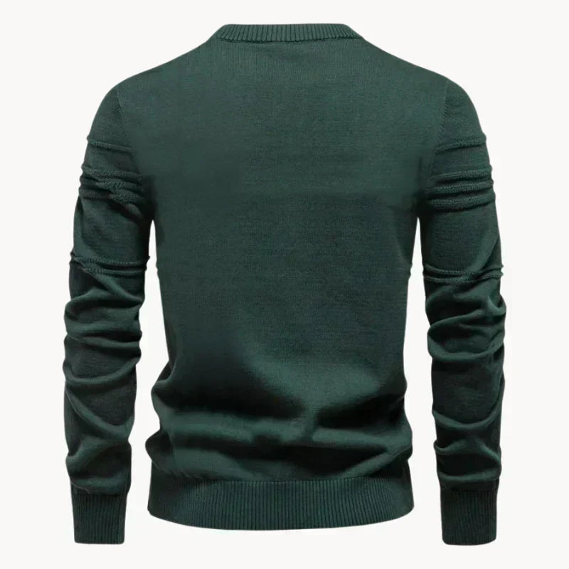 Πλεκτό Πουλόβερ για Άνδρες – Slim Fit Πουλόβερ από Αναπνεύσιμο Μείγμα Βαμβακιού