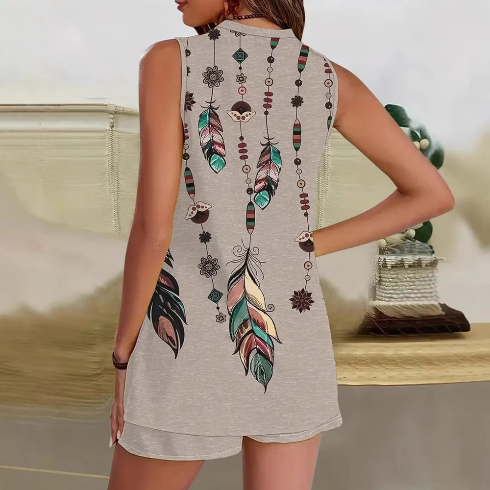 Christel | Boho-Lounge-Set με σχέδιο φτερού