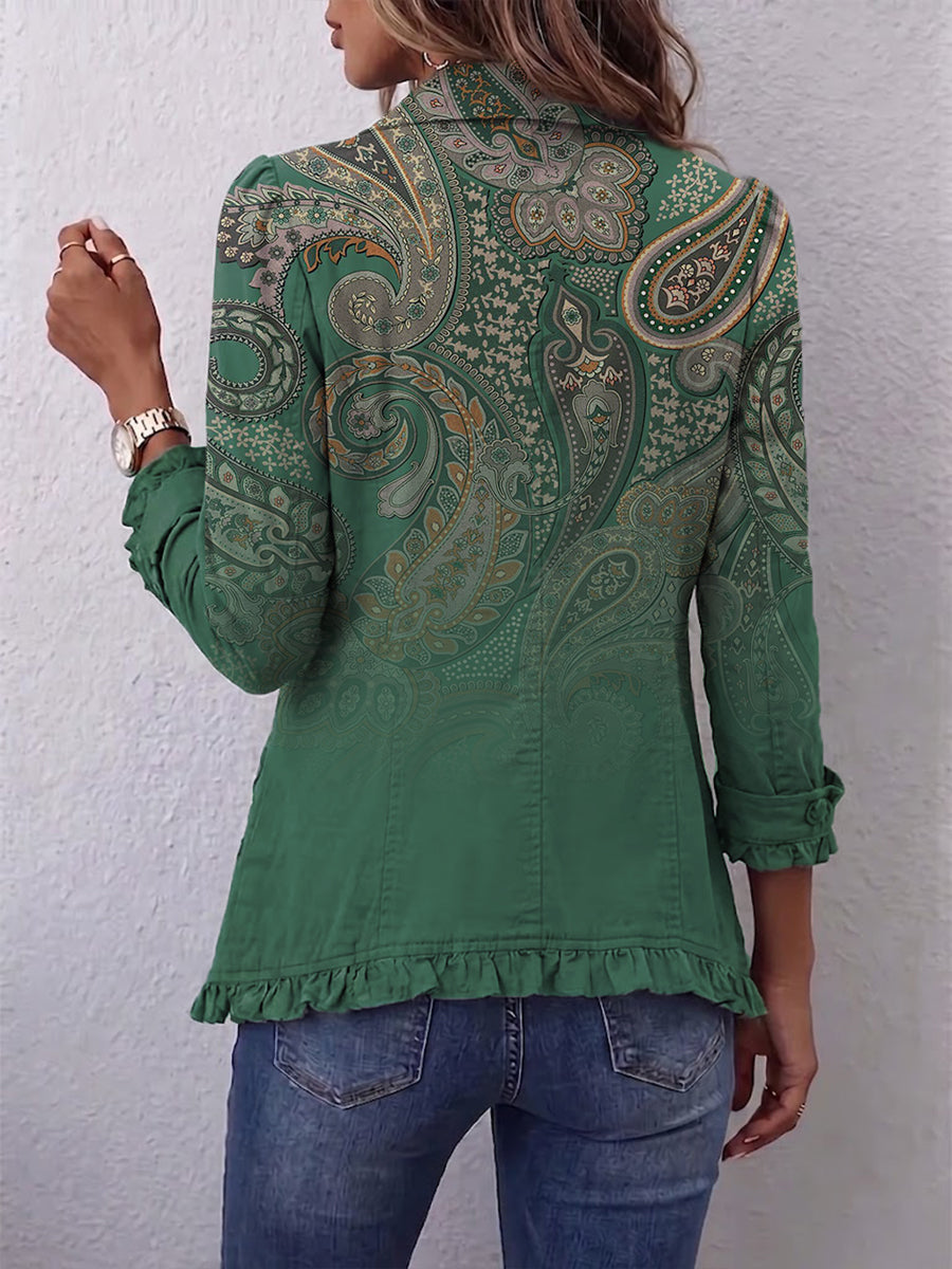 Marion™ | Μπλέιζερ σε Πράσινο με Paisley