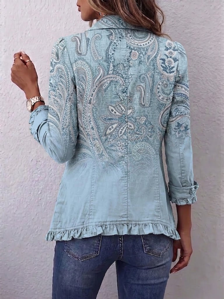 Cornelia™ | Μπλέιζερ σε Ανοιχτό Μπλε με Paisley